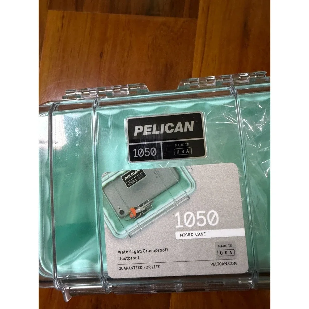 NWT Pelican 1050 Watertight Hard Micro Case Clear / Seafoam Waterproof